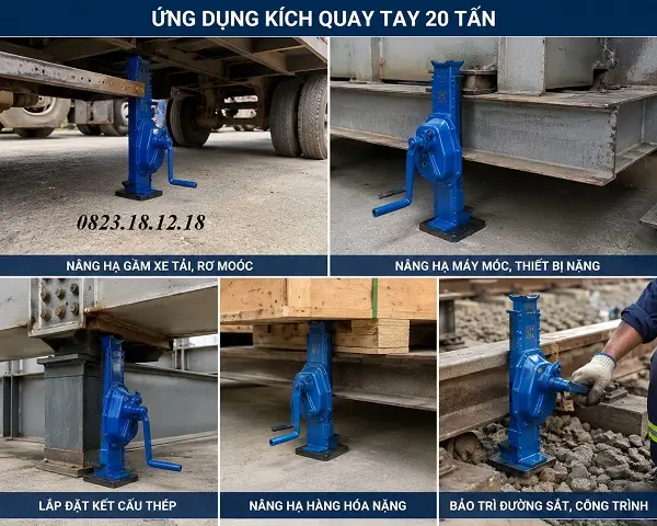 Kích Quay Tay 20 Tấn 10 Ứng dụng kích quay tay 20 tấn