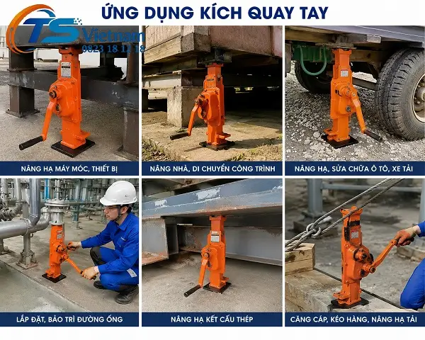 Kích quay tay 30 tấn 9 Ứng dụng kích quay tay 30 tấn