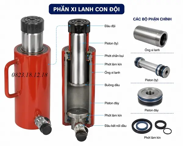 Xi lanh con đội thủy lực 32 tấn