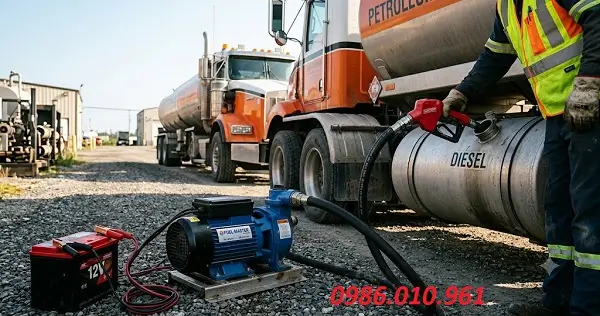 Bộ kit bơm dầu Diesel 12V cho xe bồn 12 Bộ kit bơm dầu cho xe bồn