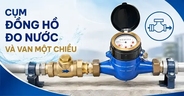 Cụm đồng hồ nước và van một chiều