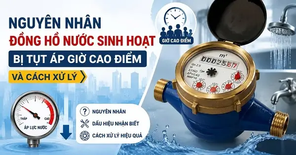 Nguyên nhân đồng hồ nước sinh hoạt bị tụt áp giờ cao điểm