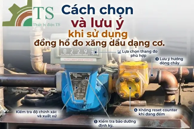 Cách chọn và lưu ý khi sử dụng đồng hồ đo xăng dầu dạng cơ