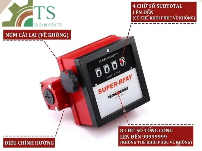 Cấu tạo của đồng hồ đo xăng dầu dạng cơ