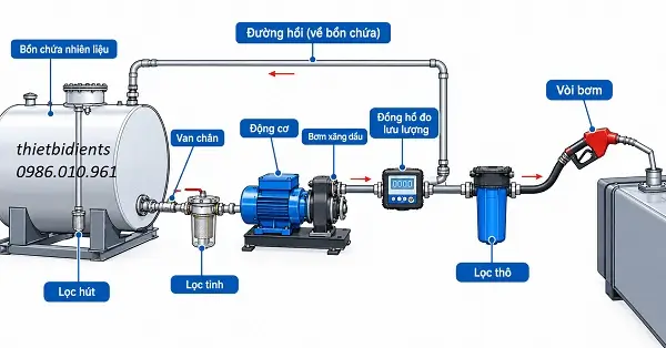 Cấu tạo cơ bản của bộ kit bớm xăng dầu