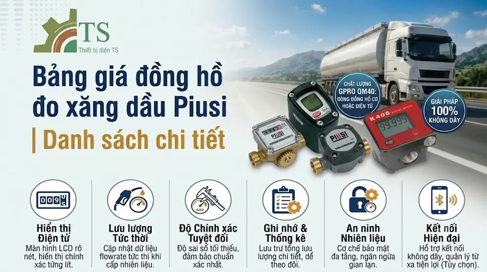 Bảng giá đồng hồ đo xăng dầu Piusi