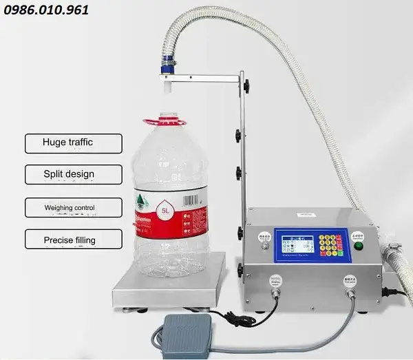 MÁY RÓT CHẤT LỎNG CÂN TỰ ĐỘNG 6 Nguyên lý hoạt động của máy rót chất lỏng cân tự động