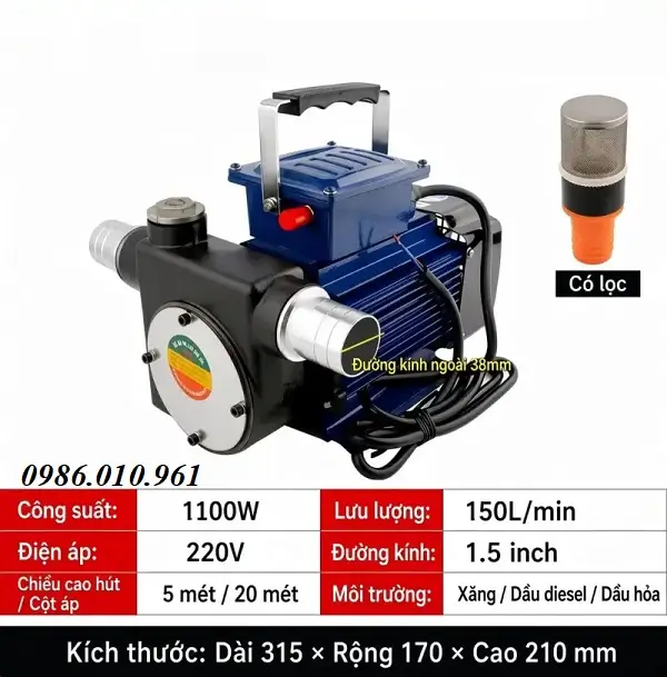 Thông số kỹ thuật của Máy bơm xăng chống cháy điện 220V