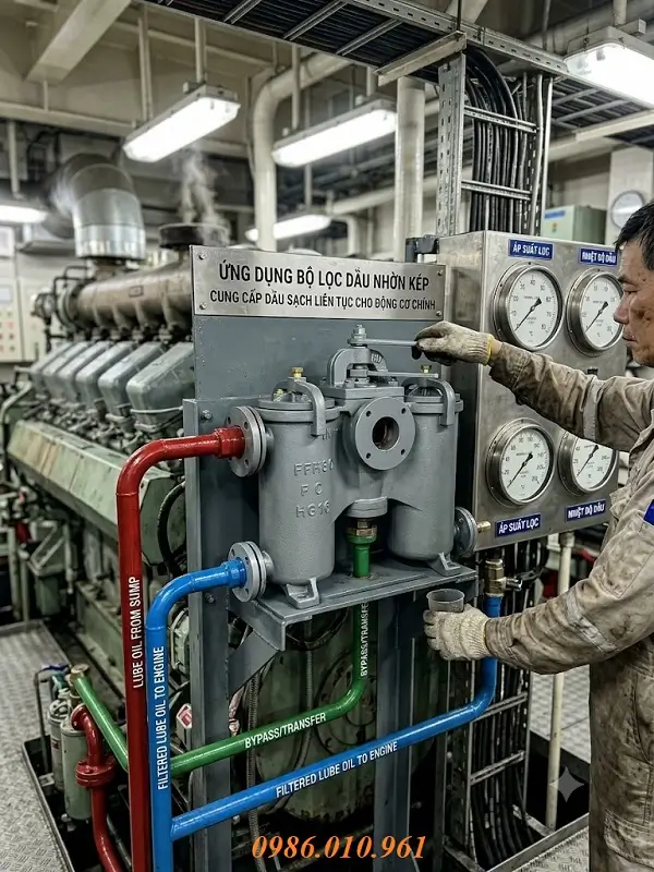 Ứng dụng của Bộ lọc dầu kép dành cho tàu thủy